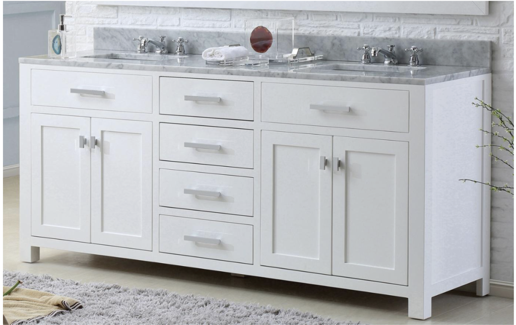 A White 42" Vanity Top with Sink Featuring Elegant Clean Lines